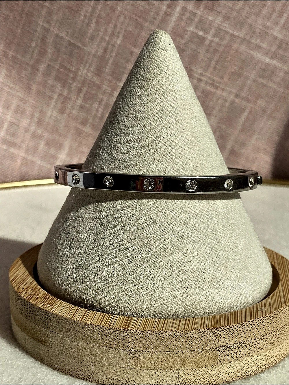 Kate Spade Set In Stone Studded Hinged Bracelet Silver